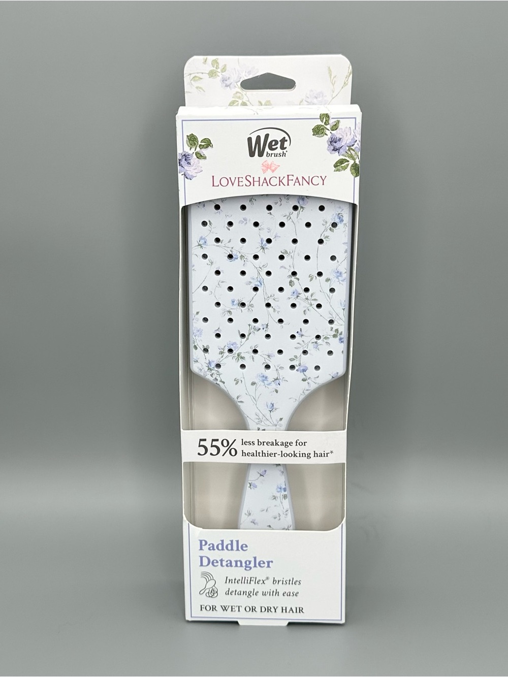 LoveShackFancy x Wet Brush English Ivy Blue Paddle Detangler NWT